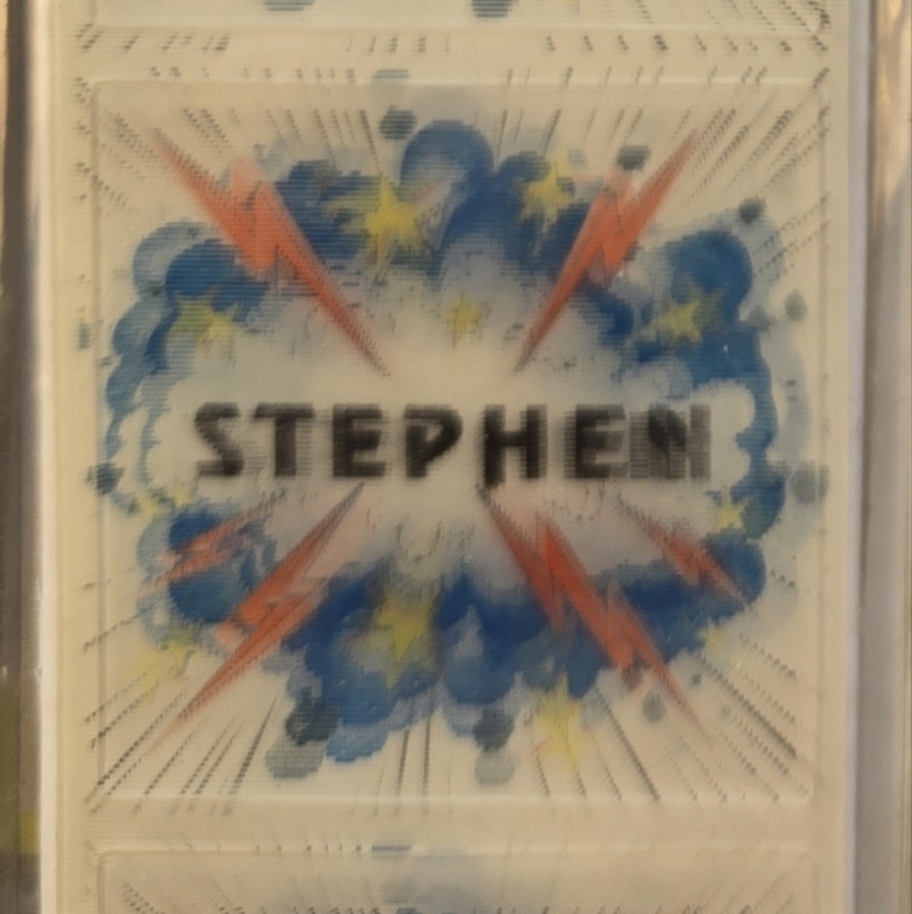 Stravina Zany Namz Stephen Hologram Action Stickers (4-pack) Bundle of 7